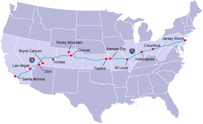 Cross Country Route: Middle America