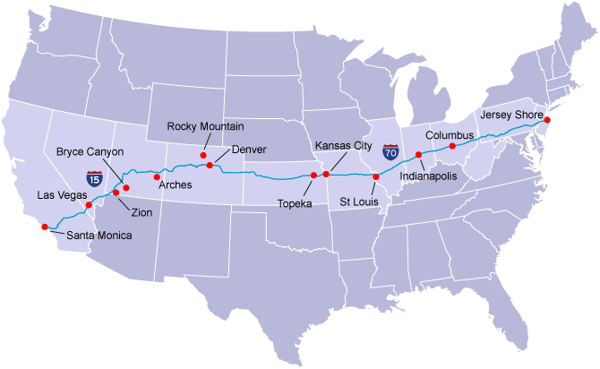 Cross Country Route: Middle America